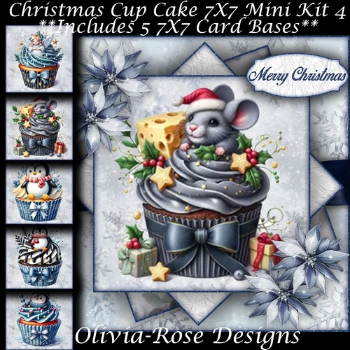 Christmas Cup Cake Mini Kit 4 7X7