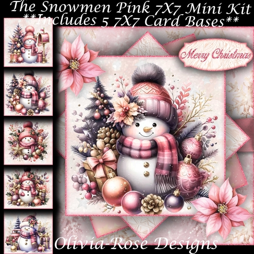 The Snowmen Pink Mini Kit 7X7