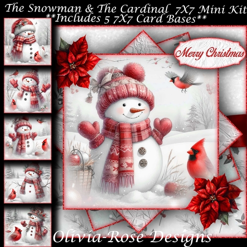 The Snowman & The Cardinal Mini Kit 7X7