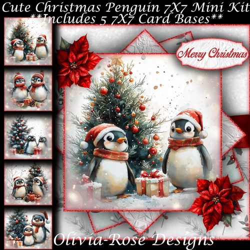 Cute Christmas Penguin Mini Kit 7X7