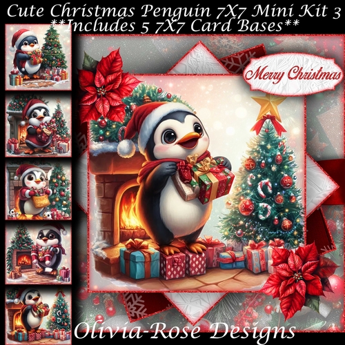 Cute Christmas Penguin Mini Kit 3 7X7