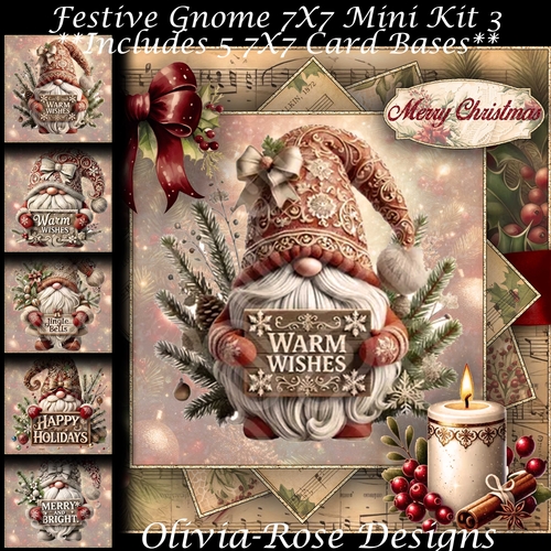 Festive Gnome Mini Kit 3 7X7