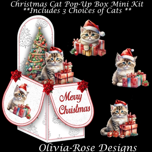 Christmas Cat Pop-Up Box Mini Kit
