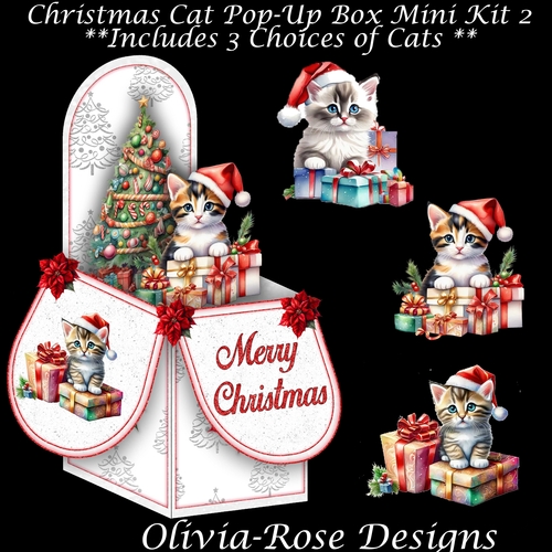 Christmas Cat Pop-Up Box Mini Kit 2