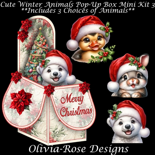 Cute Winter Animals Pop-Up Box Mini Kit 3