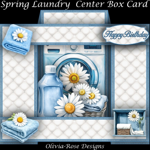 Spring Laundry Center Box Card Mini Kit 