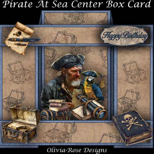 Pirate At Sea Center Box Card Mini Kit 