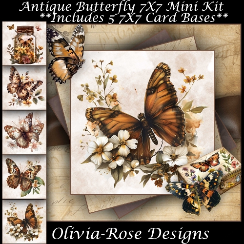 Antique Butterfly Mini Kit 7X7