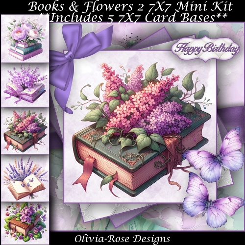 Books & Flowers Mini Kit 2 7X7