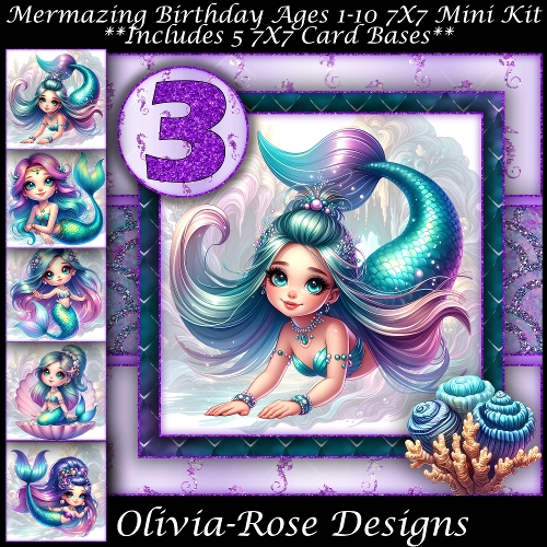 Mermazing Birthday Ages 1-10 Mini Kit 7X7