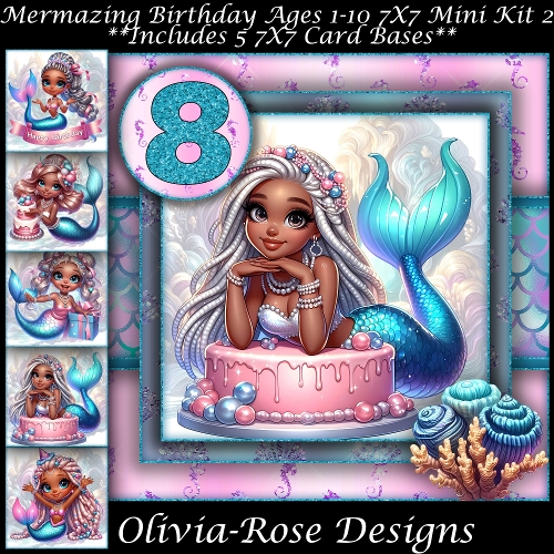 Mermazing Birthday Ages 1-10 Mini Kit 2 7X7