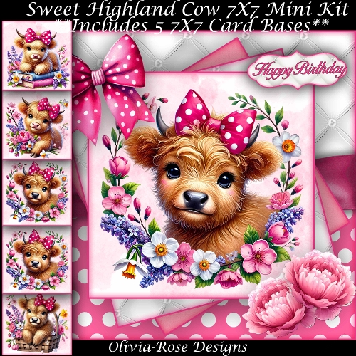 Sweet Highland Cow Mini Kit 7X7