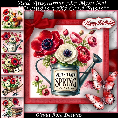 Red Anemones Mini Kit 7X7