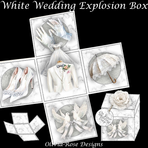 cup1375463_104105 - White Wedding Explosion Box 