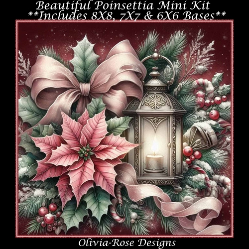 Beautiful Poinsettia Mini Kit **Includes 8X8, 7X7 & 6X6 card bases**  