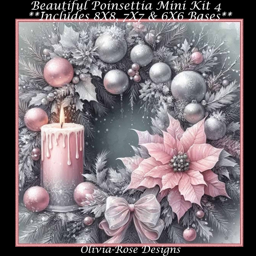 Beautiful Poinsettia Mini Kit 4 **Includes 8X8, 7X7 & 6X6 card bases**  