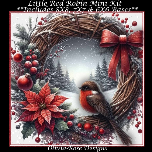 Little Red Robin Mini Kit  **Includes 8X8, 7X7 & 6X6 card bases**  