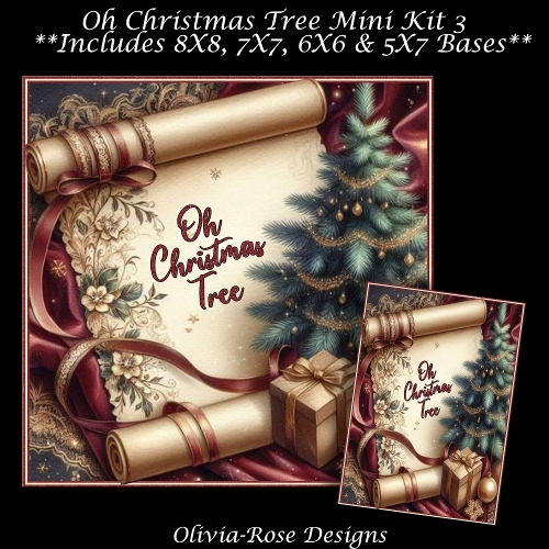 cup1379521_104105 - Oh Christmas Tree Mini Kit 3 **Includes 8X8, 7X7, 6X6 & 5X7 card bases**  