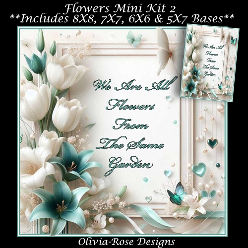 Flowers Mini Kit 2 **Includes 8X8, 7X7, 6X6 & 5X7 card bases**  