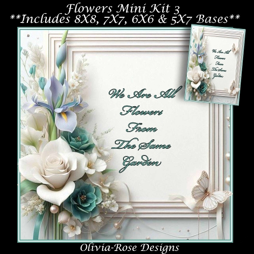 Flowers Mini Kit 3 **Includes 8X8, 7X7, 6X6 & 5X7 card bases**  