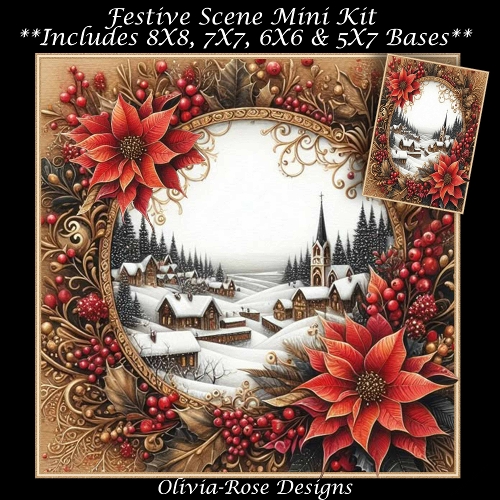Festive Scene Mini Kit  **Includes 8X8, 7X7, 6X6 & 5X7 card bases**  