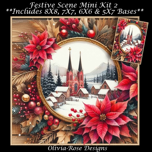 Festive Scene Mini Kit 2 **Includes 8X8, 7X7, 6X6 & 5X7 card bases**  