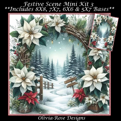 cup1382918_104105 - Festive Scene Mini Kit 3  **Includes 8X8, 7X7, 6X6 & 5X7 card bases**  