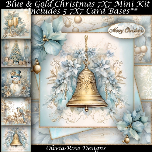 cup1385147_104105 - Blue & Gold Christmas Mini Kit 7X7