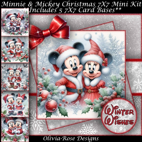 Minnie & Mickey Christmas Mini Kit 7X7