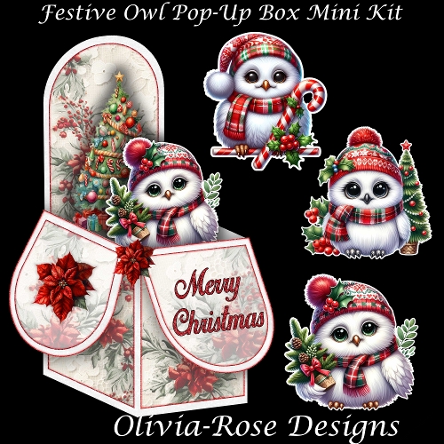 Festive Owl Pop-Up Box Mini Kit