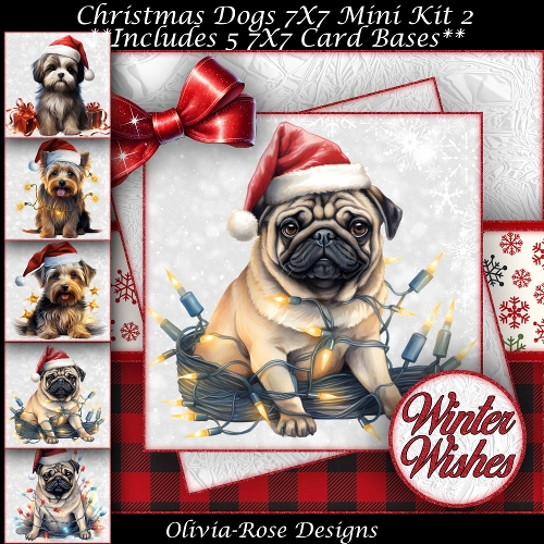 Christmas Dogs Mini Kit 2 7X7