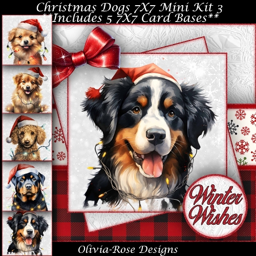 Christmas Dogs Mini Kit 3 7X7