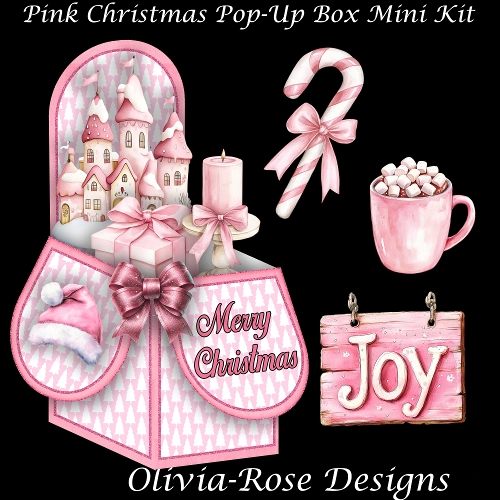 Pink  Christmas Pop-Up Box Mini Kit  