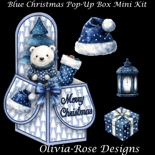 Blue Christmas Pop-Up Box Mini Kit  