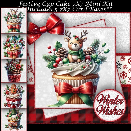 Festive Cup Cake Mini Kit 7X7