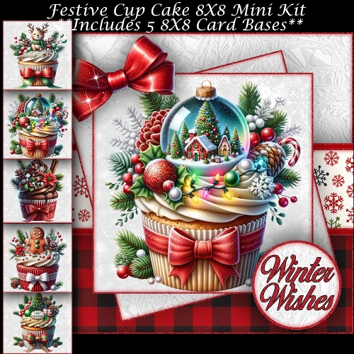 Festive Cup Cake Mini Kit 8X8