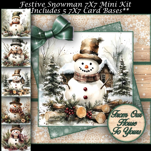 Festive Snowman Mini Kit 7X7