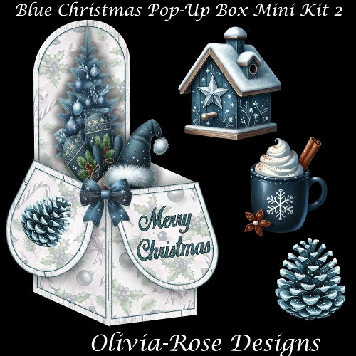 Blue Christmas Pop-Up Box Mini Kit 2