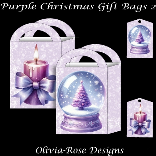 Purple Christmas Gift Bags 2