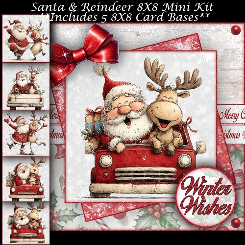 Santa & Reindeer Mini Kit 8X8