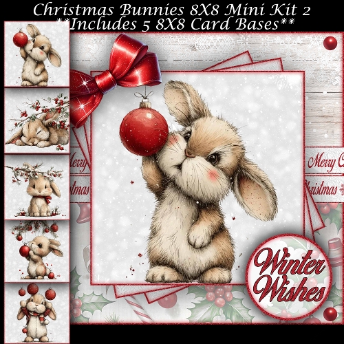 Christmas Bunnies Mini Kit 2 8X8