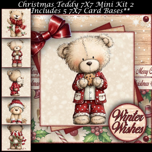Christmas Teddy Mini Kit 2 7X7