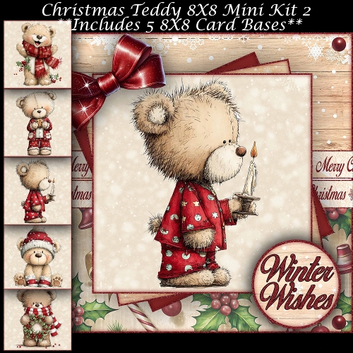 Christmas Teddy Mini Kit 2 8X8