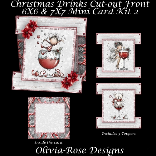 Christmas Drinks Cut-out Front Card Mini Kit 2