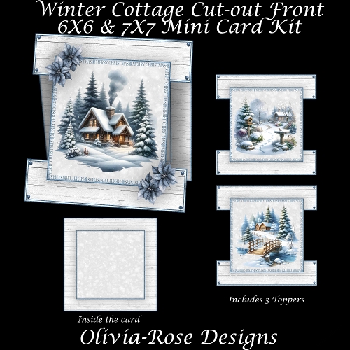 Winter Cottage Cut-out Front Card Mini Kit