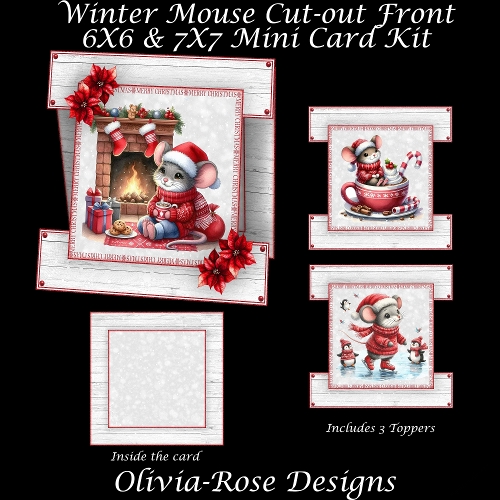 Winter Mouse Cut-out Front Card Mini Kit