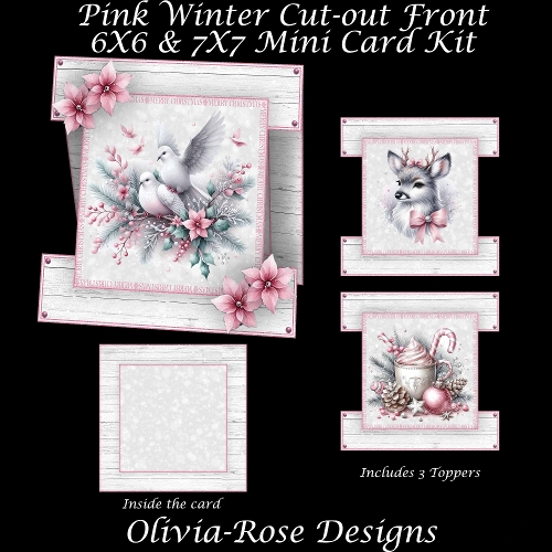 Pink Winter Cut-out Front Card Mini Kit