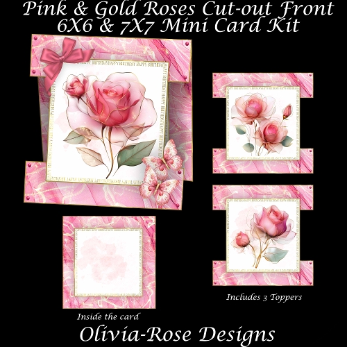 cup1416049_104105 - Pink & Gold Roses Cut-out Front Card Mini Kit