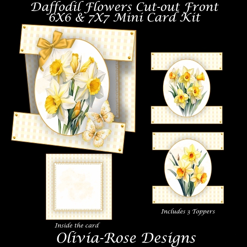 Daffodil Flowers Cut-out Front Card Mini Kit