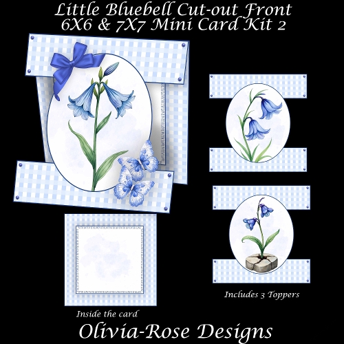 Little Bluebell Cut-out Front Card Mini Kit 2